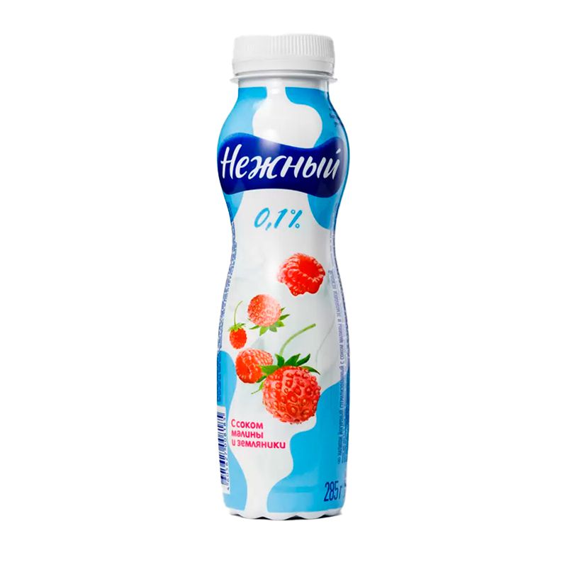 Yogurt drink with raspberry juice 0.1% 285g Nezhni