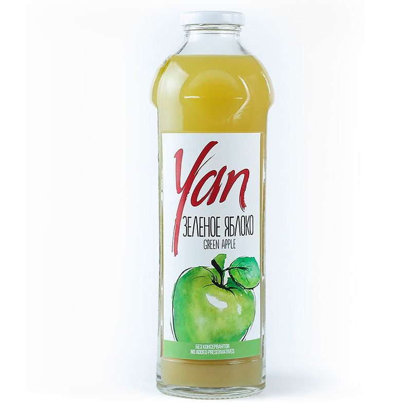 Natural green apple juice Yan 930ml