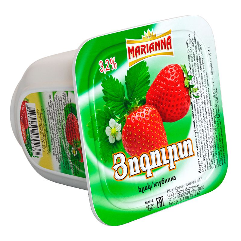 Մրգային յոգուրտ Մարիաննա դեղձի  1.5%  90գր
