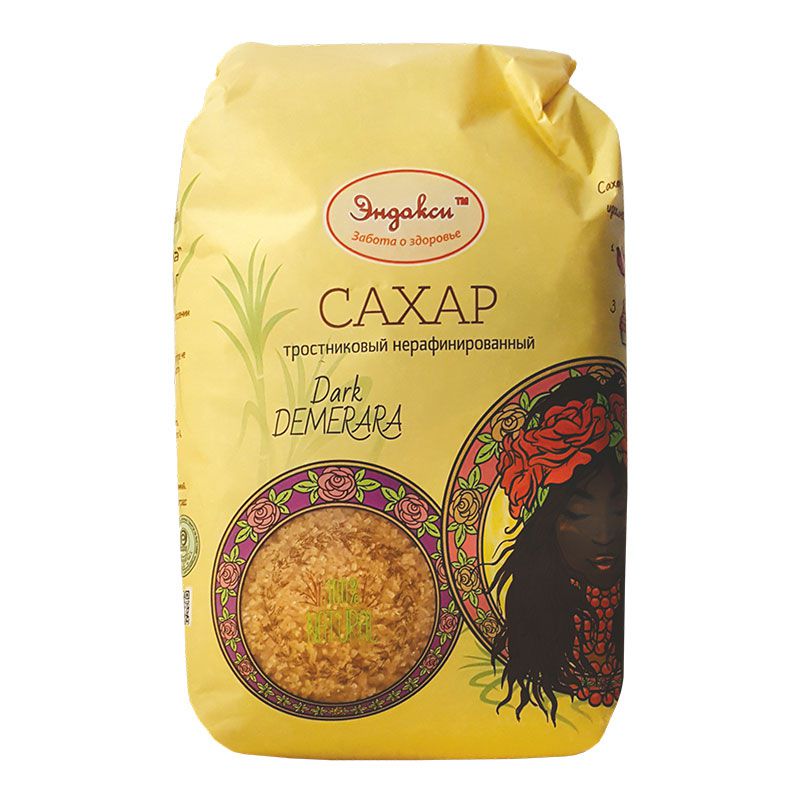 Cane unrefined sugar black Demerara Endaksi 800g
