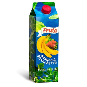 Natural banana and strawberry Juice Fruta 1l